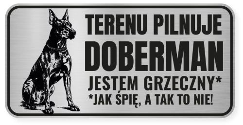 Uwaga pies tabliczka ostrzegawcza 20x10 Doberman