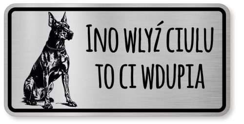 Uwaga pies tabliczka ostrzegawcza 20x10 Doberman