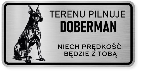Uwaga pies tabliczka ostrzegawcza 20x10 Doberman
