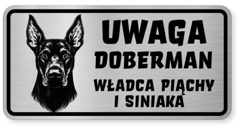 Uwaga pies tabliczka ostrzegawcza 20x10 Doberman