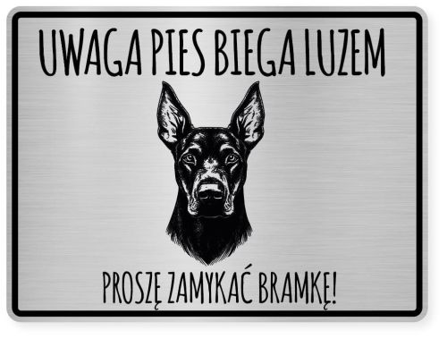 Uwaga pies tabliczka ostrzegawcza 20x15 Doberman