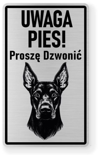 Uwaga pies tabliczka ostrzegawcza 20x12 Doberman