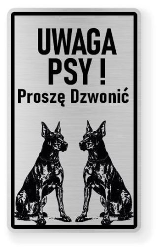 Uwaga pies tabliczka ostrzegawcza 20x12 Doberman