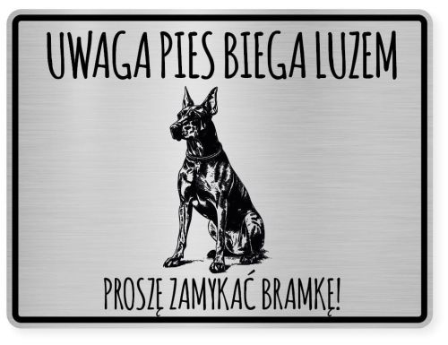 Uwaga pies tabliczka ostrzegawcza 20x15 Doberman