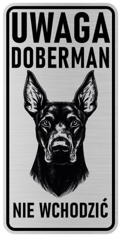 Uwaga pies tabliczka ostrzegawcza 10x20 Doberman