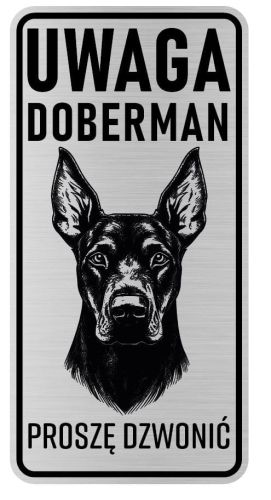 Uwaga pies tabliczka ostrzegawcza 10x20 Doberman
