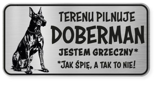Uwaga pies tabliczka ostrzegawcza 20x10 Doberman