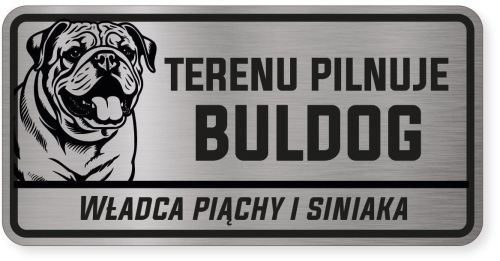 Uwaga pies tabliczka ostrzegawcza 20x10 Buldog Angielski