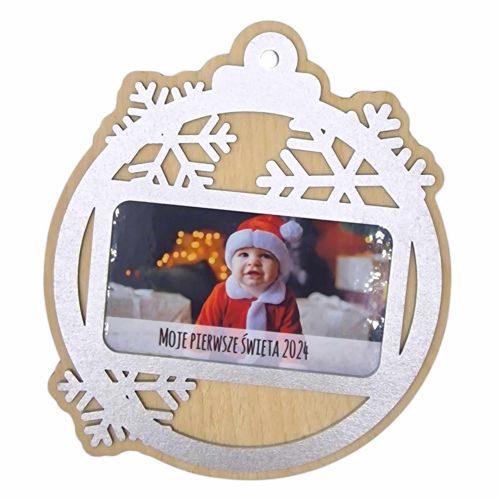 Drewniana bombka na choinkę Moje Pierwsze Święta