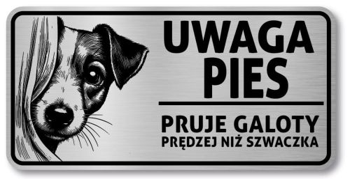 Tabliczka Uwaga pies Jack Russel Terrier 20x10