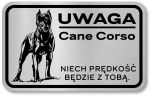 Tabliczka z Laminatu 20 x 12,5 Cane Corso - niech prędkość będzie z tobą