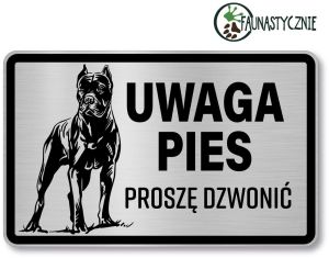 Tabliczka z Laminatu 20 x 12,5 Cane Corso uwaga pies - proszę dzwonić