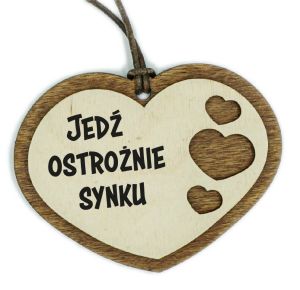 zawieszka na lusterko - jedź ostrożnie Synku