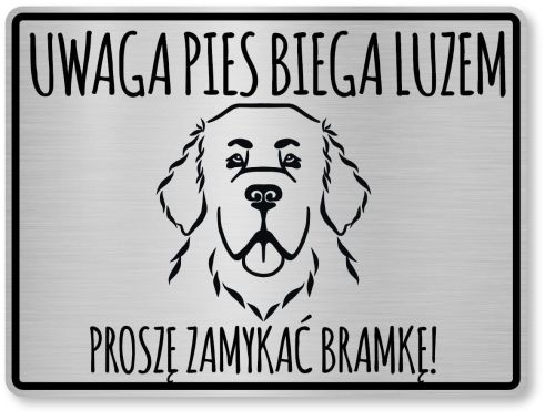 Tabliczka z Laminatu 20 x 15 Nowofundland pies biega luzem