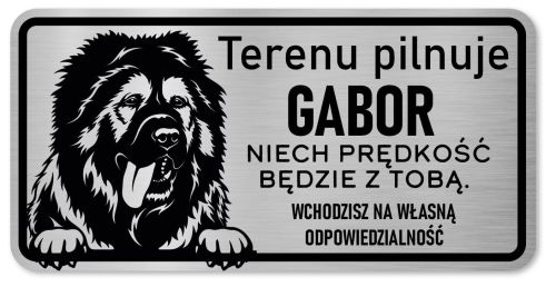 Tabliczka z Laminatu 20 x 10 Kaukaz imię psa
