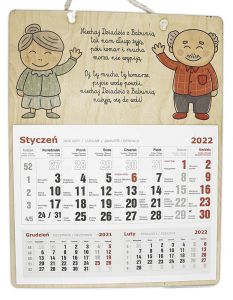 Drewniany kalendarz na dzień Babci i Dziadka