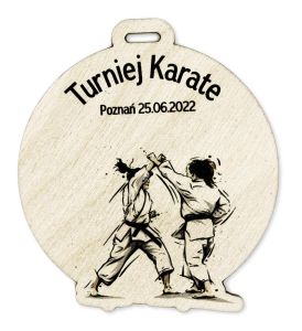 Medal ze sklejki Karate