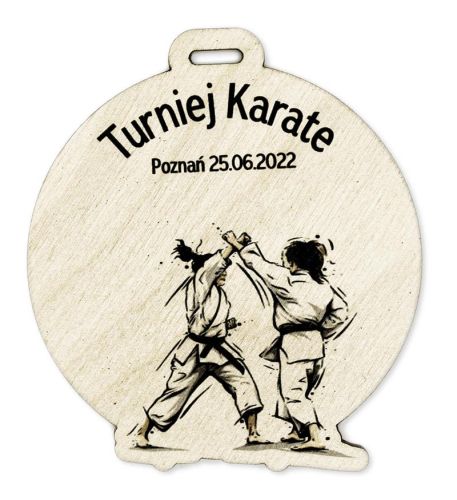 Medal ze sklejki Karate