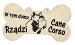 Drewniana tabliczka dekoracyjna z  nadrukiem Cane Corso 