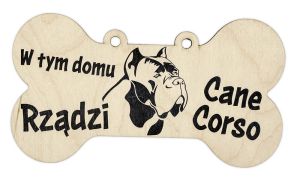 Drewniana tabliczka dekoracyjna z  nadrukiem Cane Corso 