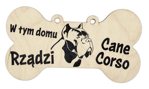 Drewniana tabliczka dekoracyjna z  nadrukiem Cane Corso 