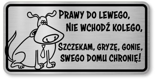 Śmieszna tabliczka uwaga pies