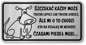 Śmieszna tabliczka uwaga pies wzór 2
