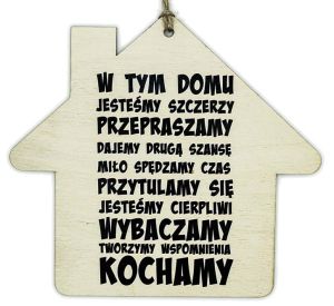 Drewniana tabliczka z cytatem - dom