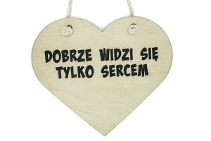 Drewniana tabliczka z cytatem - serce