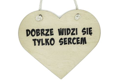 Drewniana tabliczka z cytatem - serce