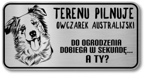 Tabliczka  na bramę Owczarek  Australijski