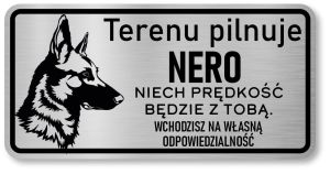 Tabliczka uwaga pies - Owczarek Belgijski