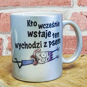 Kubek z psem kto wcześnie wstaje