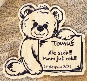 Magnes - misiu podziękowanie dla gości na roczek