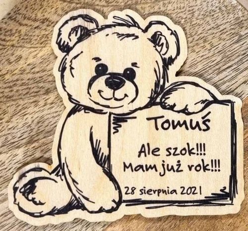 Magnes - misiu podziękowanie dla gości na roczek