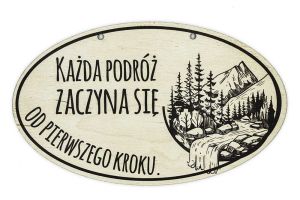 Drewniana tabliczka z cytatem - podróże 