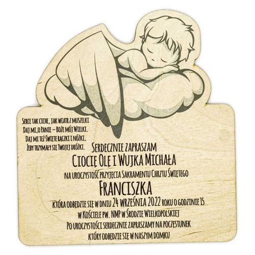 Zaproszenie na Chrzest Św Aniołek