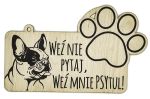 Tabliczka drewniana z podobizną Buldoga Francuskiego
