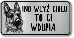 Tabliczka z Laminatu 20 x 10 Owczarek Niemiecki po Śląsku
