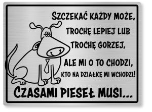Tabliczka z Laminatu 20 x 15 uwaga pies śmieszna