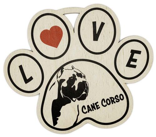Tabliczka dekoracyjna z  wizerunkiem Cane Corso love