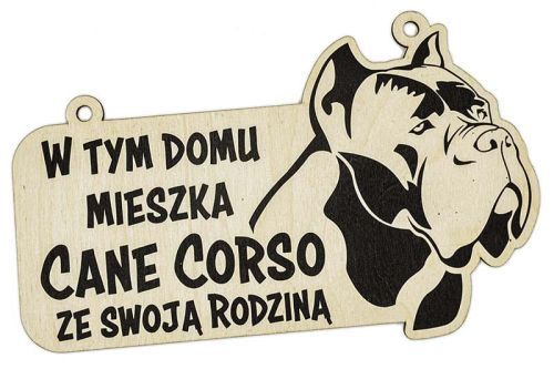 Tabliczka dekoracyjna z  wizerunkiem Cane Corso 