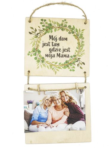 Tabliczka dekoracyjna z miejscem na zdjęcie prezent dla mamy