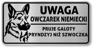 Tabliczka z Laminatu 20 x 10 Owczarek Niemiecki po Śląsku 