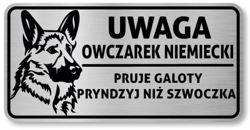 Tabliczka z Laminatu 20 x 10 Owczarek Niemiecki po Śląsku 