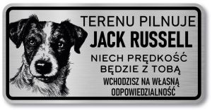 Tabliczka z Laminatu 20 x 10 Jack Russell  z imieniem psa (1)