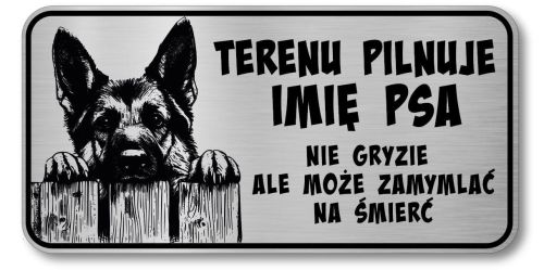 Tabliczka z Laminatu 20 x 10 Owczarek Niemiecki śmieszna