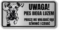 Tabliczka ostrzegawcza - Uwaga pies Dalmatyńczyk