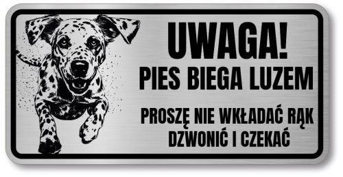 Tabliczka ostrzegawcza - Uwaga pies Dalmatyńczyk