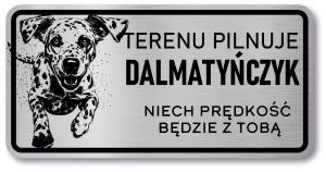 Tabliczka ostrzegawcza - Uwaga pies Dalmatyńczyk
